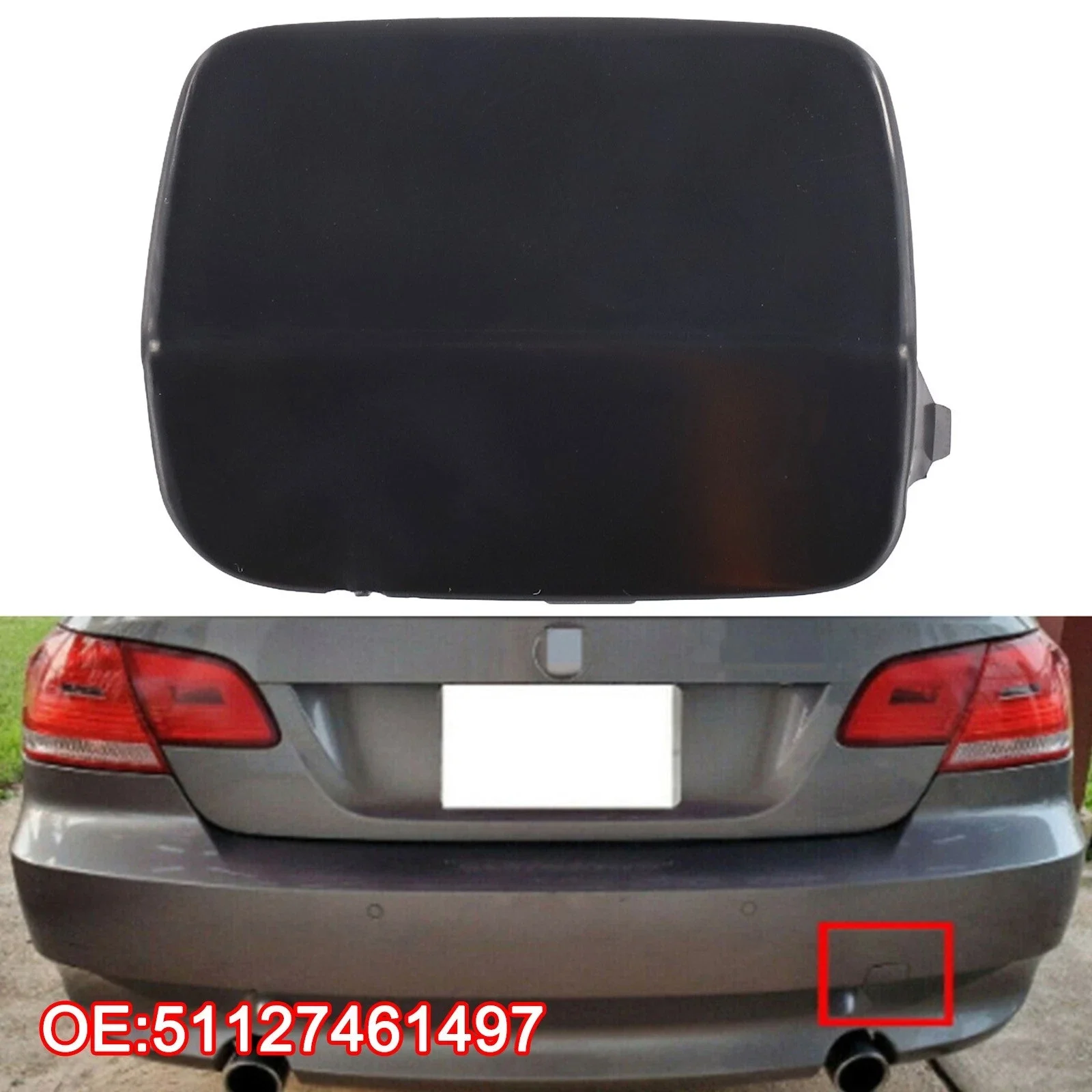 Front Rear Bumper Tow Hook Cover OE 51117187956 51127161497 For BMW 3 Series E92 Pre‑LCI 2007‑2010 Towing Hook Flap Cap