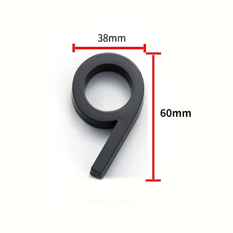 Exterior House Number Outdoor Sticker 3D Signs Adhesive Letter 60 mm Door Alphabet Home Outdoor Black Numbers Address Name Plate