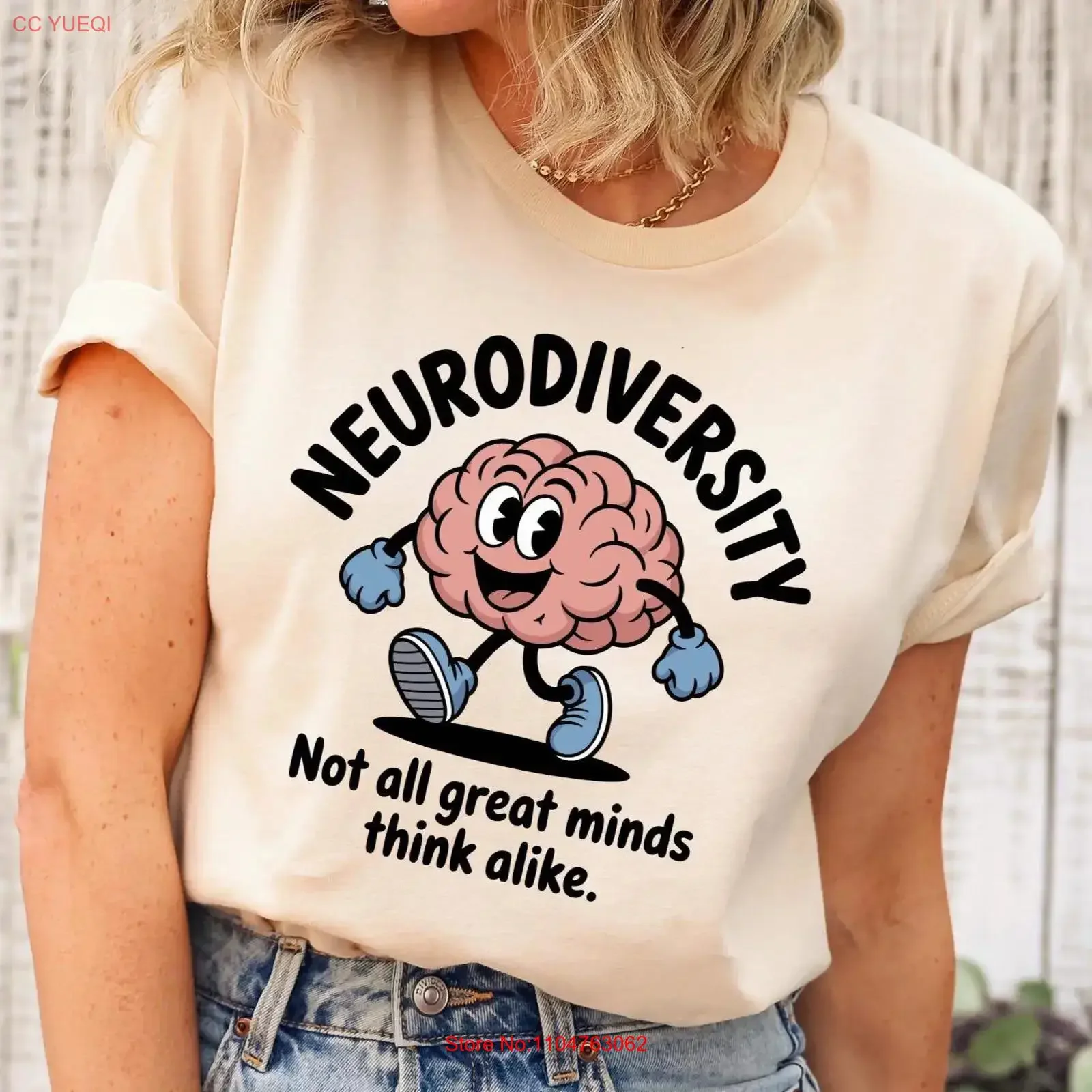 T-shirt Neurodiversité, Autisme, Enseignement Spécialisé, Sensibilisation, Pleine Conscience, Égalité, style vintage, effet délavé, streetwear