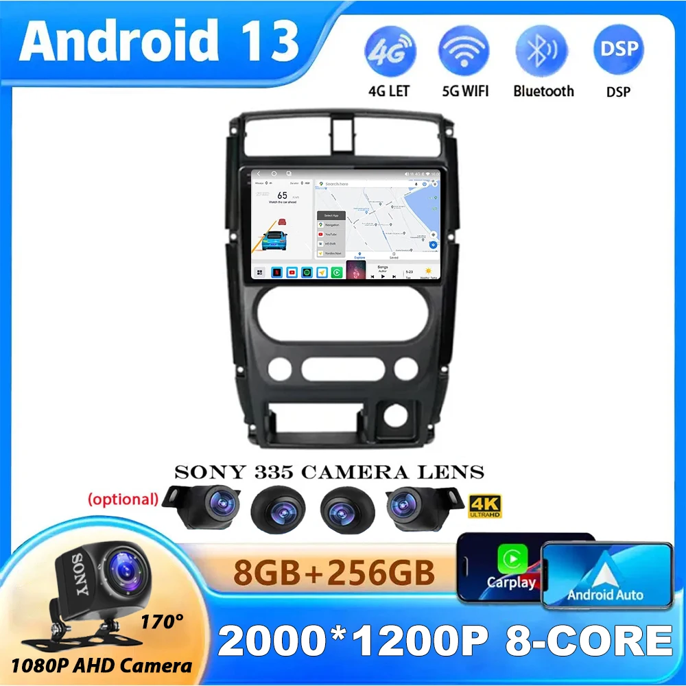 

Android 13 For Suzuki Jimny 3 2005-2019 Carplay Car Radio Multimedia Video Player Navigation GPS Auto 2Din 2 Din DSP DVD Stereo