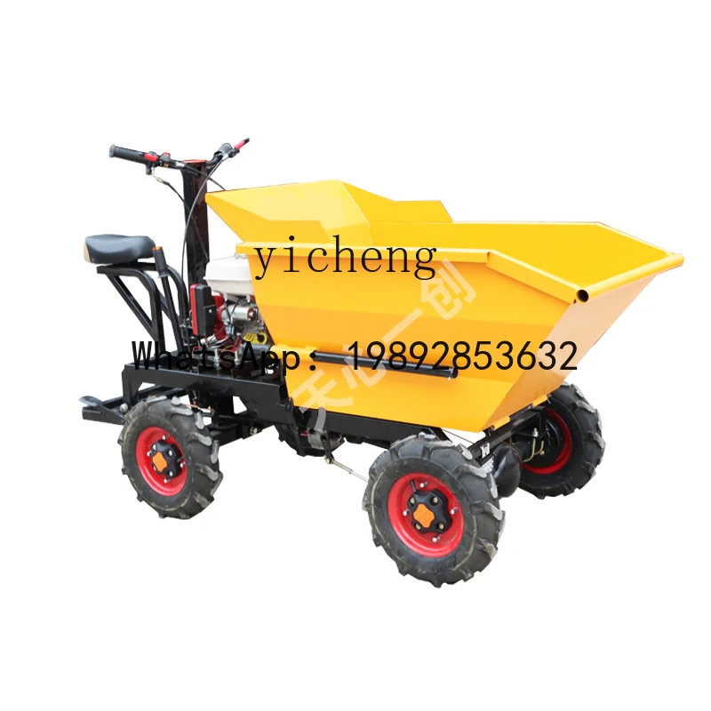 LYY  agricultural four-wheeled gray bucket truck breeding dump truck construction site truck orchard three-wheeled trolley