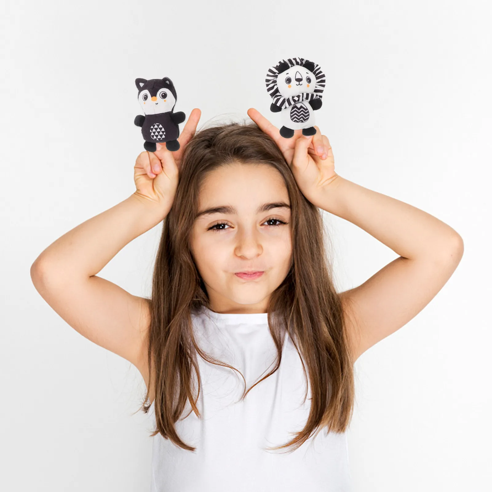 

Набор из 5 мягких пальчиковых кукол в виде животных для развития и интерактивных игр: для сна, купания, чтения книг и развлечений на детских праздниках