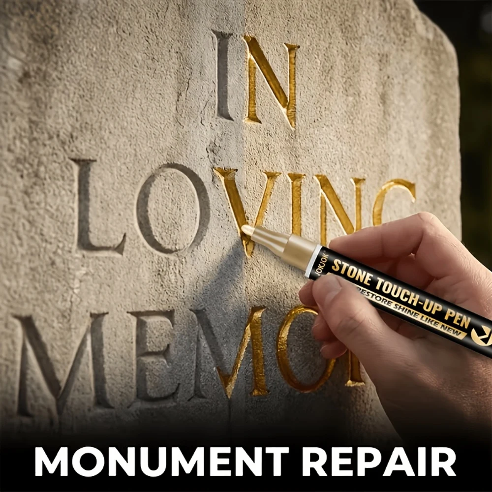 Golden Tombstone Renewal Pen - Water-Resistant, Fast-Drying, And Colorfast, Perfect for Revitalizing Worn Inscriptions on Granit