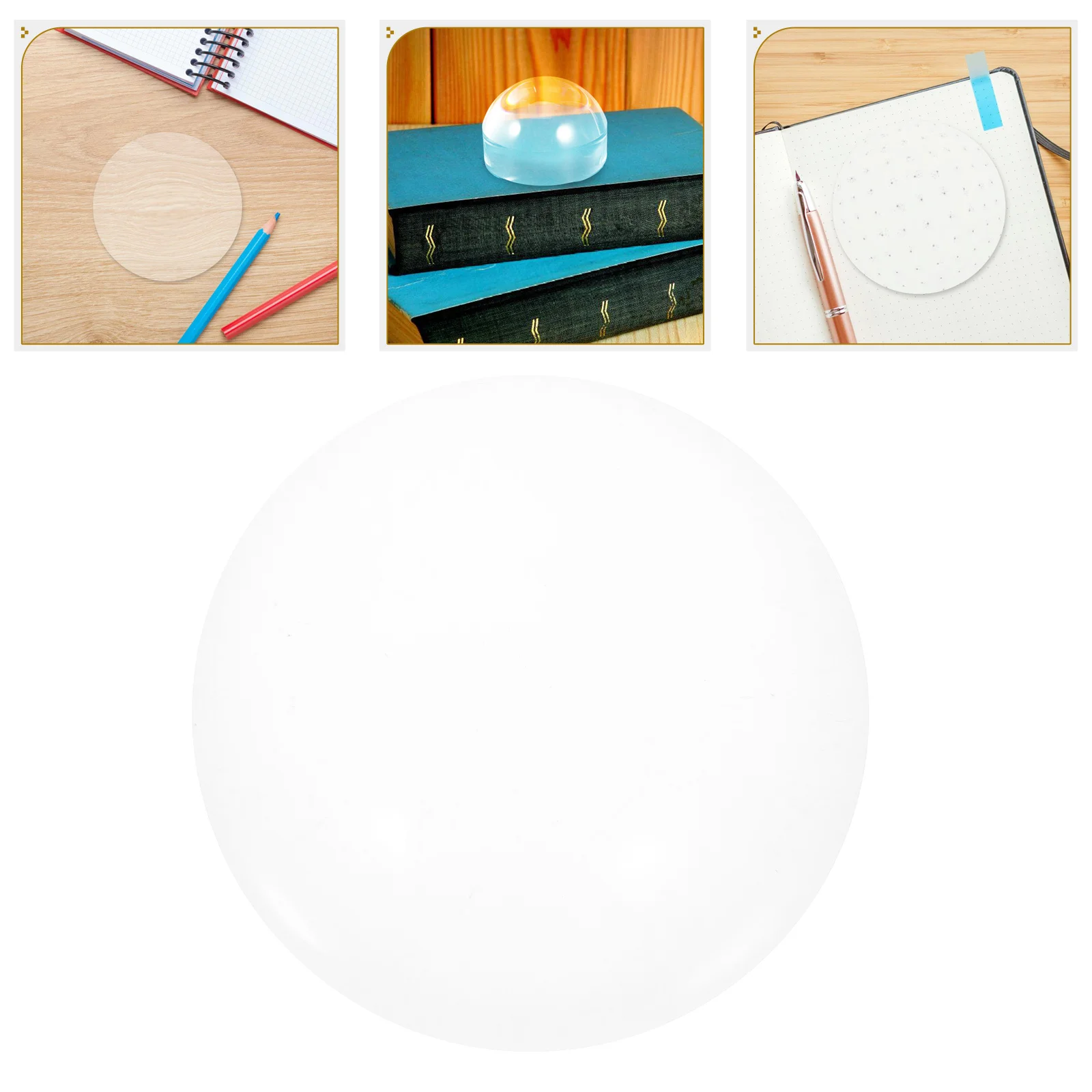 

6X Optical Acrylic Dome Magnifier For Reading Books Desktop Page Magnifier Portable Lightweight Senior Scratch Resistant