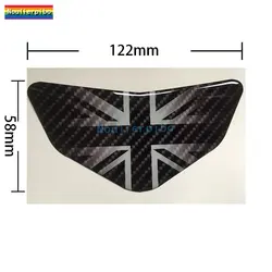 UK Union Jack Carbon Fibre Effect Motorcycle Tank Domed Car Gel Decal Sticker