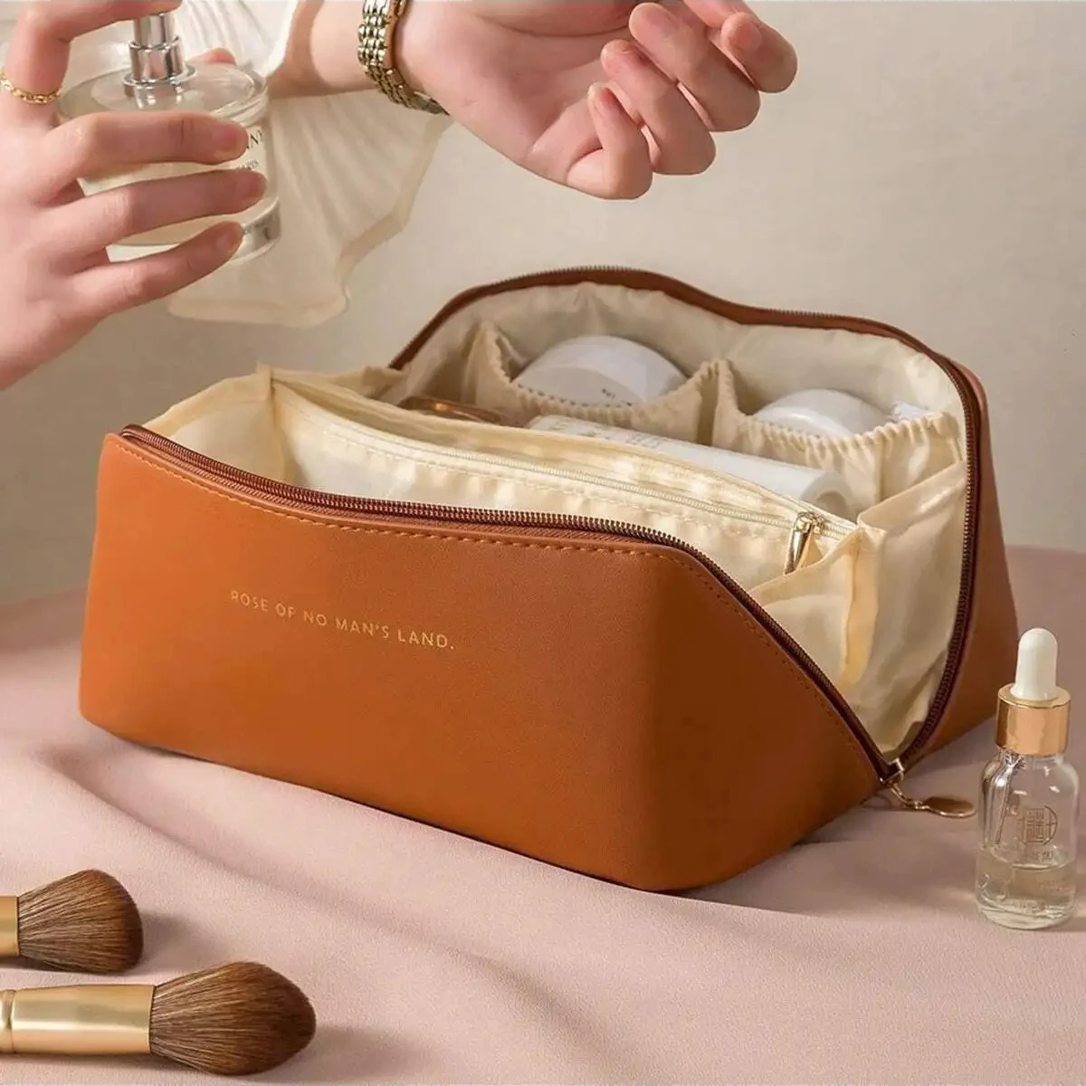 Makeup Organizer Female Toiletry Kit Bag Make Up Case Storage Pouch Luxury Lady Box, Cosmetic Bag, Organizer Bag For Travel Zip