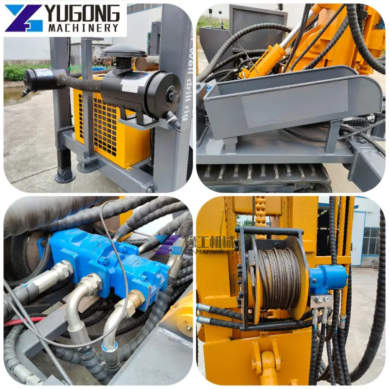 Small Crawler 200M Full Hydraulic Water Well Drilling Rig Portable DTH Mine Drilling Rig with Compressor