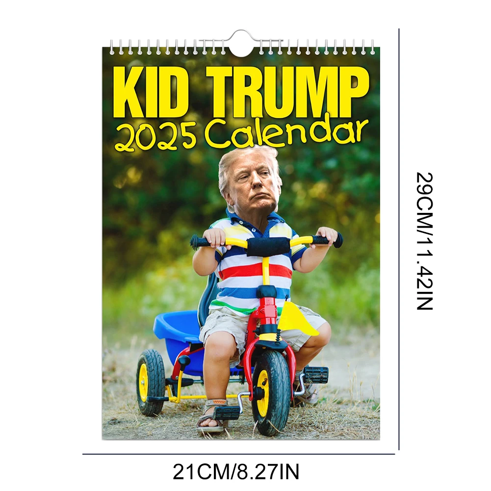 Kid Trump wandkalender 2025, grappige en interessante kalender, kerst- en nieuwjaarscadeaus, wandkalender, nieuwjaarskalender