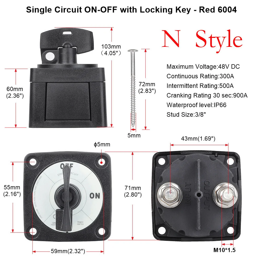 2 3 4 Positionen Massenschalter für 12V Batterie, 12V Batterietrenner, Kupplung, Drehschalter für Wohnmobil, LKW, Boot, 300tdi – Detail 14