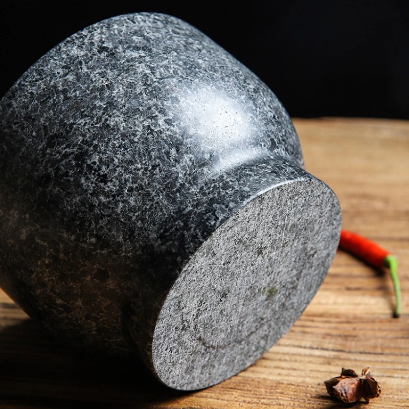 Mortar and Pestle Set Heavy Natural Granite Spice Grinder Bowl, Herb Crusher, Make Fresh Guacamole at Home