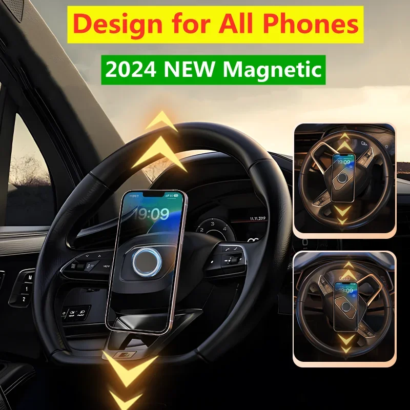 Without Gravity Magnetic Car Phone Holder Mount Universal Mobile Phone GPS Magnet Stand In Car Bracket For All Phones Sucktion