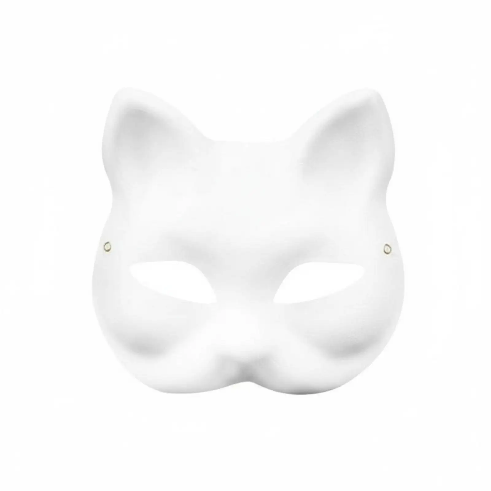 Paintable Cat Face Mask for Halloween Party Blank Paper Pulp Covering for Masquerade Ball School Craft Project