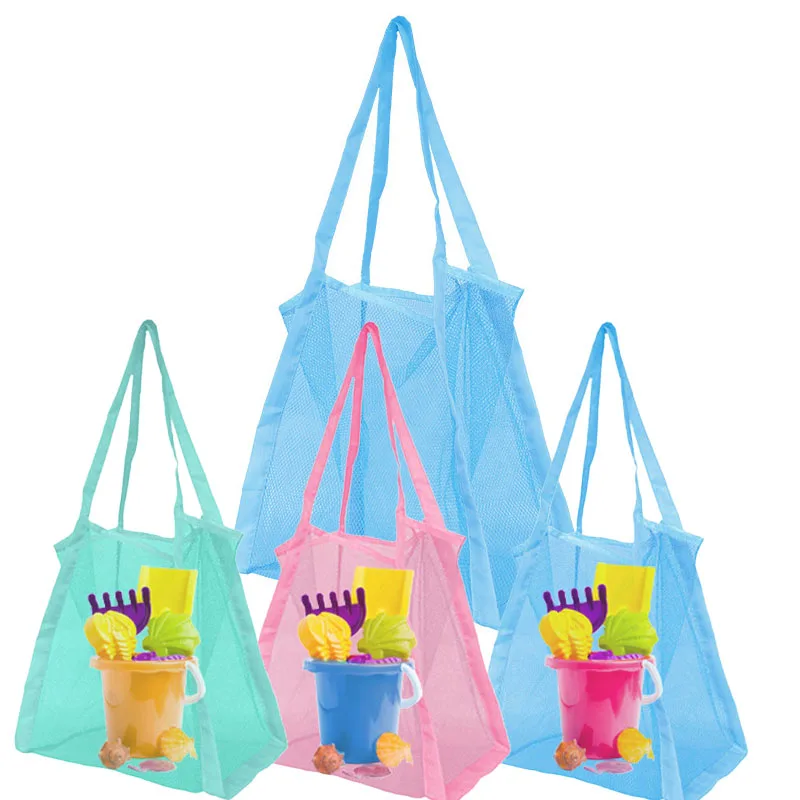 

Outdoor Shoulder Mesh Bag Handbag Kids Toys Storage Bags Swimming Large Beach Bag for Towels Cosmetic Makeup Organizer Pouch