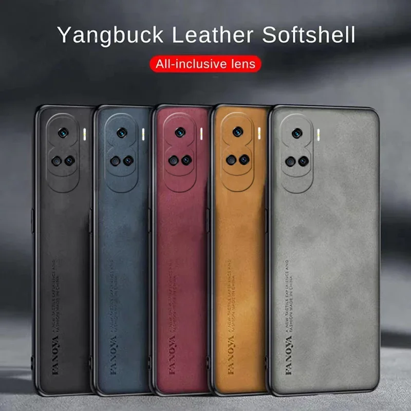 

Luxury Business Man Phone Case for HONOR 90 Lite Sheepskin Leather All-inclusive Lens Back Cover