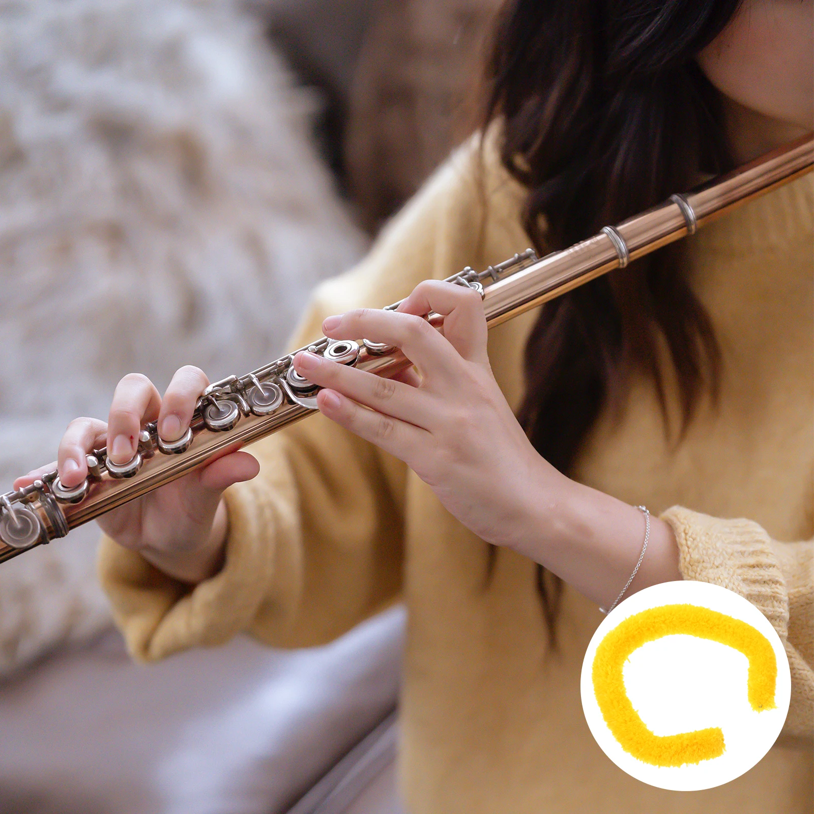 

Flute Cleaning Brush with Extended Rod for Full Length Cleaning Perfect for Flute Clarinet Oboe Piccolo Instrument Maintenance