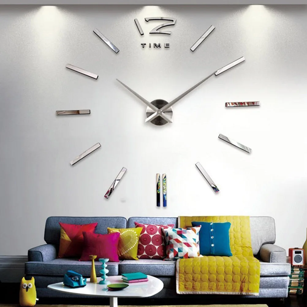 

3D Frameless Wall Mirror Clock for Living Room Decor DIY Sticker Clock Smooth Surface Wall Watch Modern Design Large Size