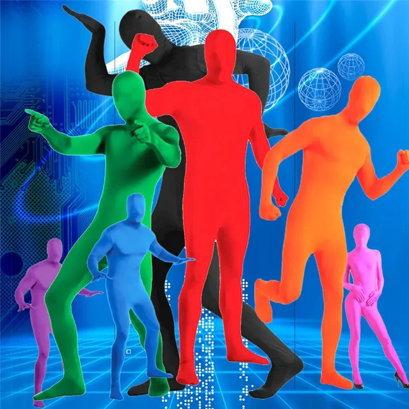 Kind Volwassen Full Body Zentai Pak Kostuum Voor Halloween Mannen Tweede Huid Strakke Pakken Spandex Bodysuit Cosplay Kostuums Podiumshow