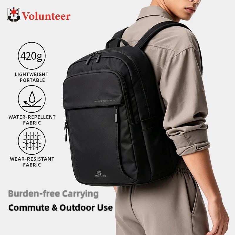 VOLUNTEER Large Capacity Backpack Men Oxford Waterproof Minimalist Business Backpack Man Office Trendy Commuter Backpack 1809-09