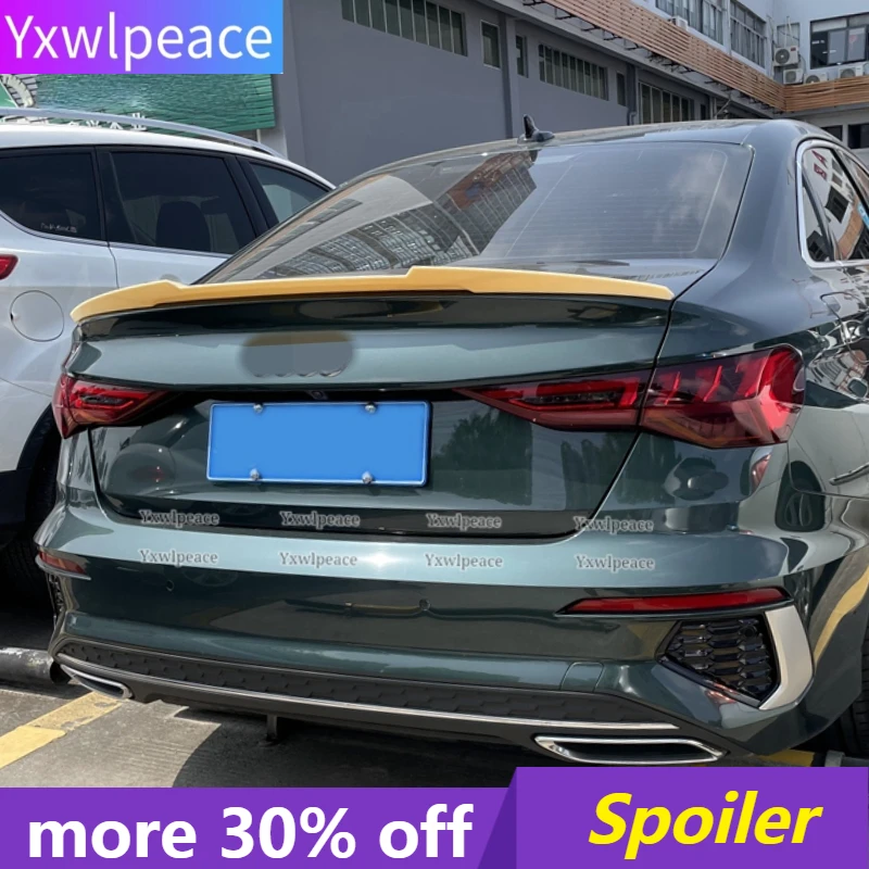 

For Audi A3 Sline S3 RS3 8Y Sedan 2021-2023 Spoiler ABS Material Unpainted Color Rear Trunk Lip Spoiler Wing Car Accessories