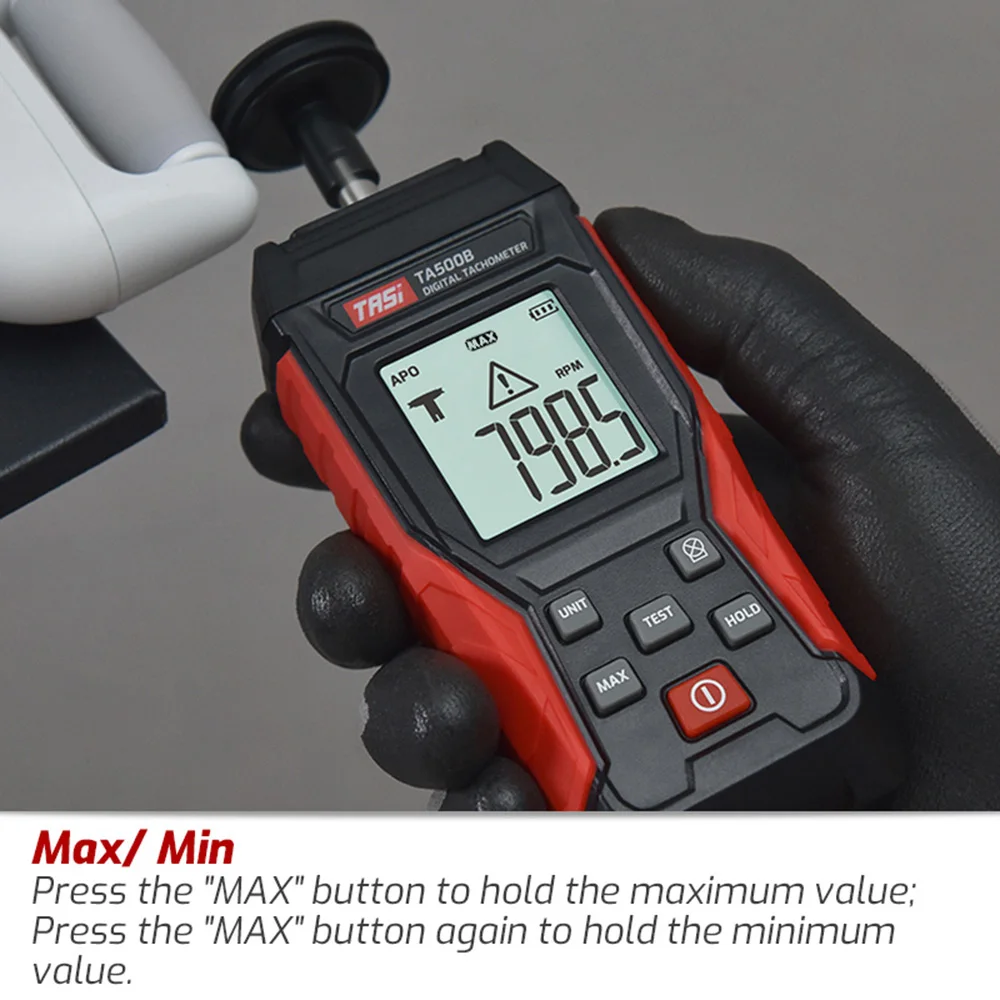 A500C Digitaler Laser-Tachometer 3~ 100000 RPM Rang Rpm Meter 2-in-1 Kontakt/Berührungslos Tacometro Hintergrundbeleuchtung Einheit Schalter Speedomet – Detail 9