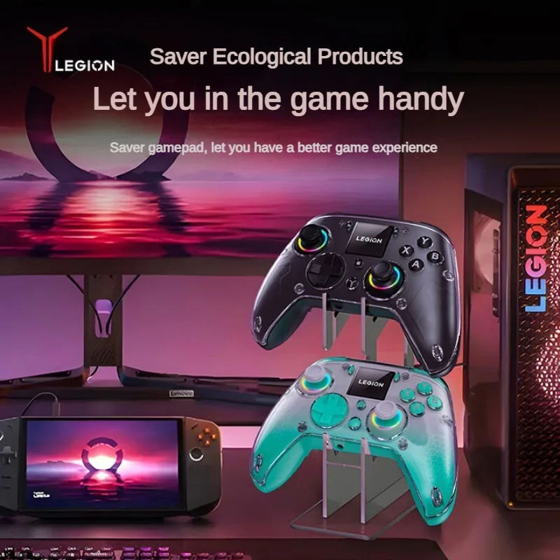 Original Lenovo LEGION Y7 gaming controller with three-mode connection compatible with PC mobile phone and tablet Black/Green