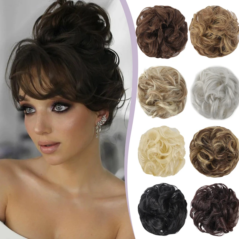 

Synthetic Hair Clips for Hair Bun Wig Hair Accessories Natural Messy Wavy Chignon Hair Bun Hairpiece for Women Daily Wear