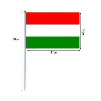 손으로 흔드는 헝가리 깃발, 도매, 14x21cm, 로트당 10 개 