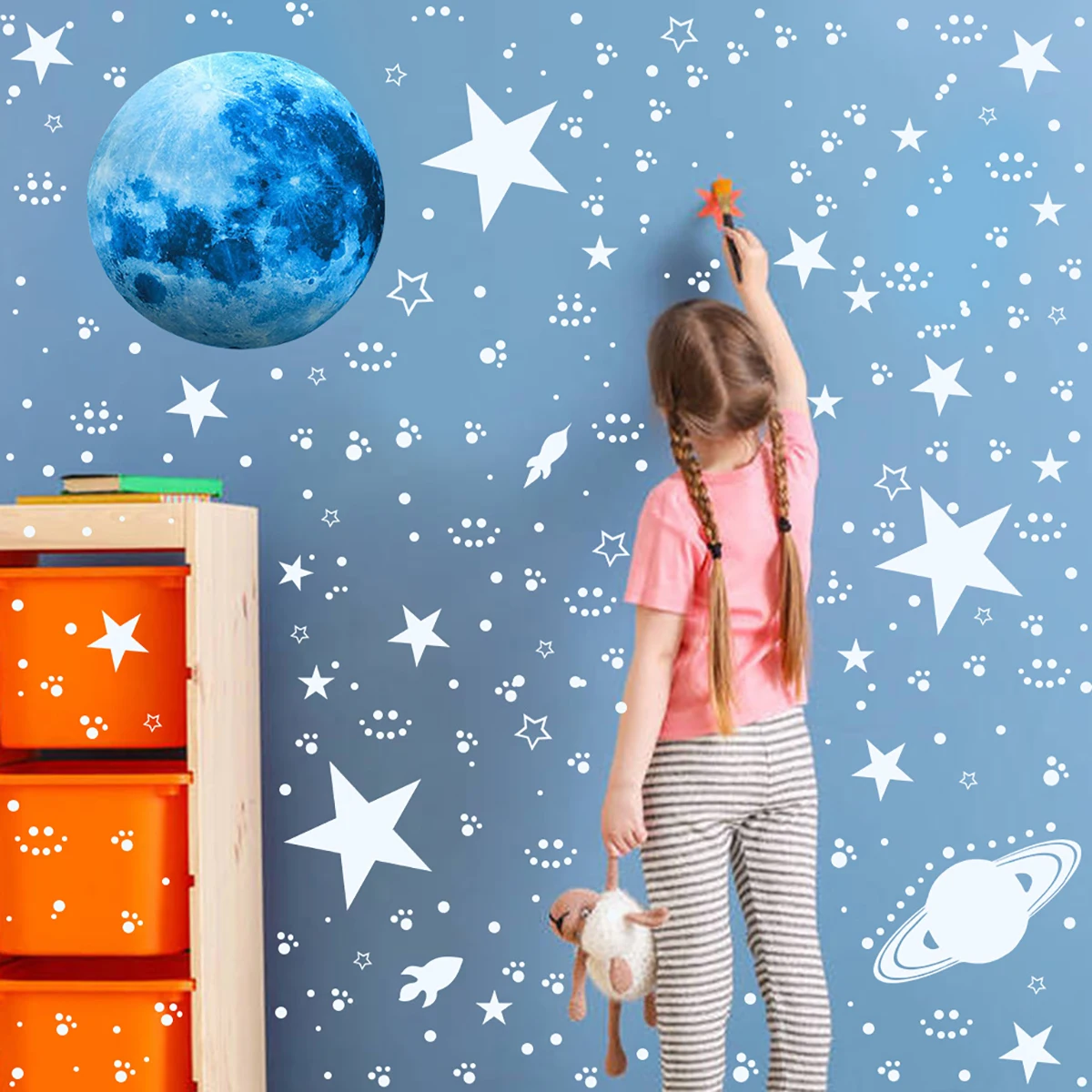 947Pc Luminous Moon Stars Wall Stickers Glow In The Dark 3D Bubble Dot Star For Kids Room Ceiling Decor Fluorescent Wall Sticker