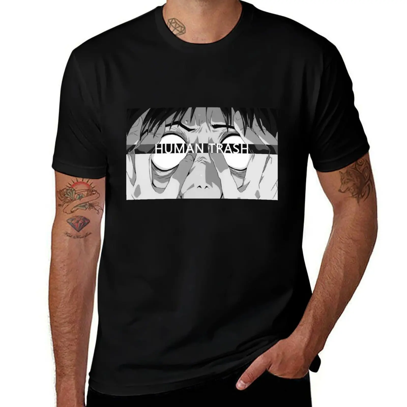 Trash Man B/W T-Shirt Urban Casual Loose Fit Tee T-Shirt