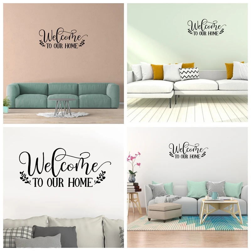 1 PC hot sale words of family and home for home decoration Wall Sticker Pvc Wall Stickers WallPaper Living Room Decal Stickers