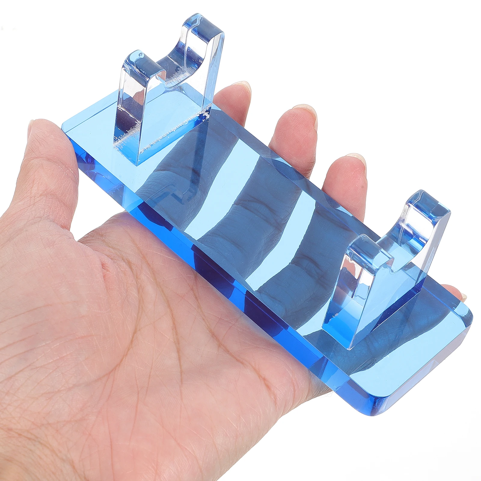 

Acrylic Pen Display Stand Blue Pen Holder Rack for Office Home Nail Eyebrow Pens Storage Organizer Desk Supplies