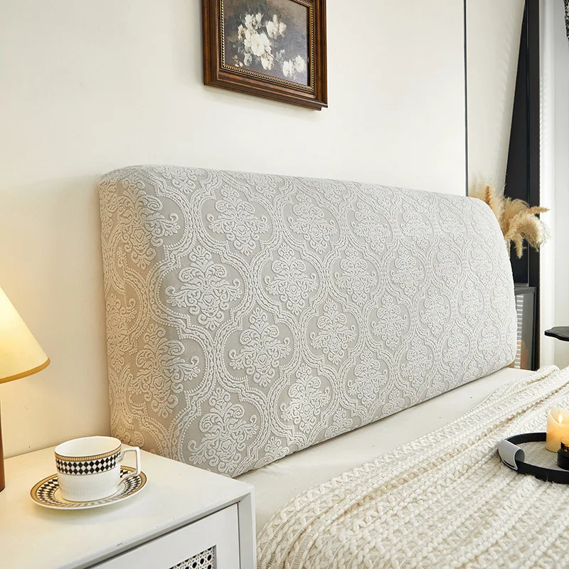 All-inclusive Headboard Cover Soft Elastic Jacquard Head Cover Nordic Home Decor Solid Color Bed Back Dust Protector Cover