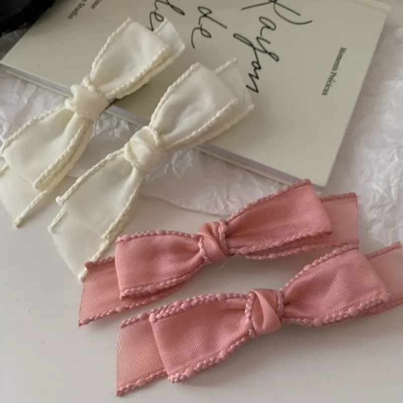 

1pair Lace Bow Sweet Bowknot Hairpins for Ladies Fashion Cute Bow Hair Clips Hair Accessories Ornaments Barrettes Side Clips