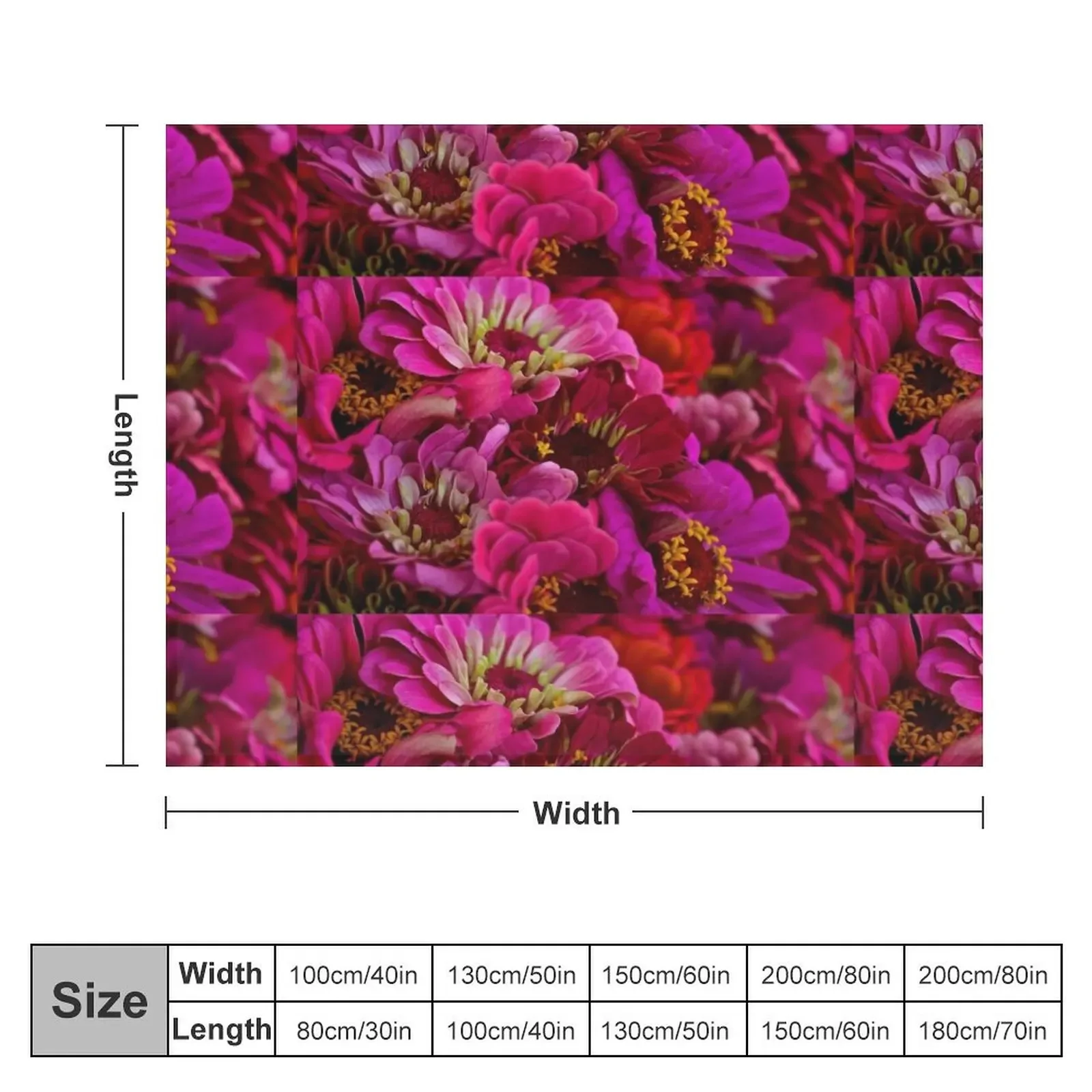 Zinnias galore Throw Blanket Retros Warm Blankets