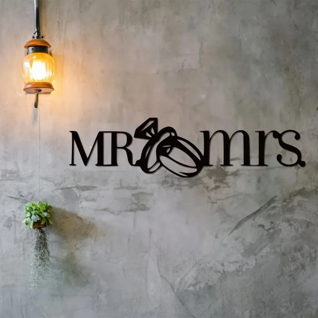 CIFBUY Metal Wall Art Mr Mrs Sign Iron Craft Decor Indoor Outdoor Wedding Anniversary Plaque