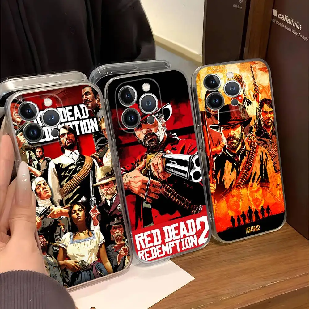 Coque de téléphone souple transparente Game Red Dead Redemption pour iPhone 15 12 14 16 17 13 Plus 11 Pro Max 13 Pro