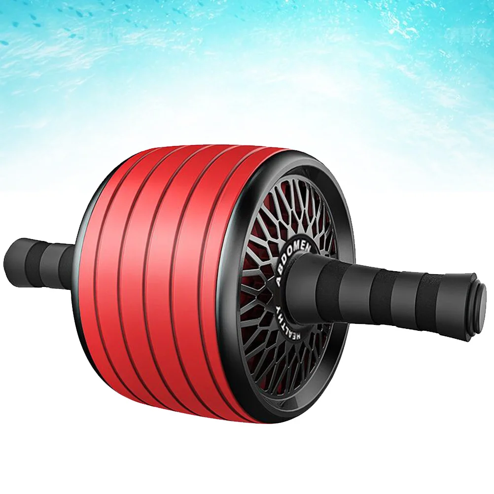 عجلة اللياقة البدنية الهادئة للبطن باللون الأحمر خفيفة الوزن ومضادة للانزلاق، أسطوانة اللياقة البدنية للرجال والنساء، معدات فقدان الوزن #4
