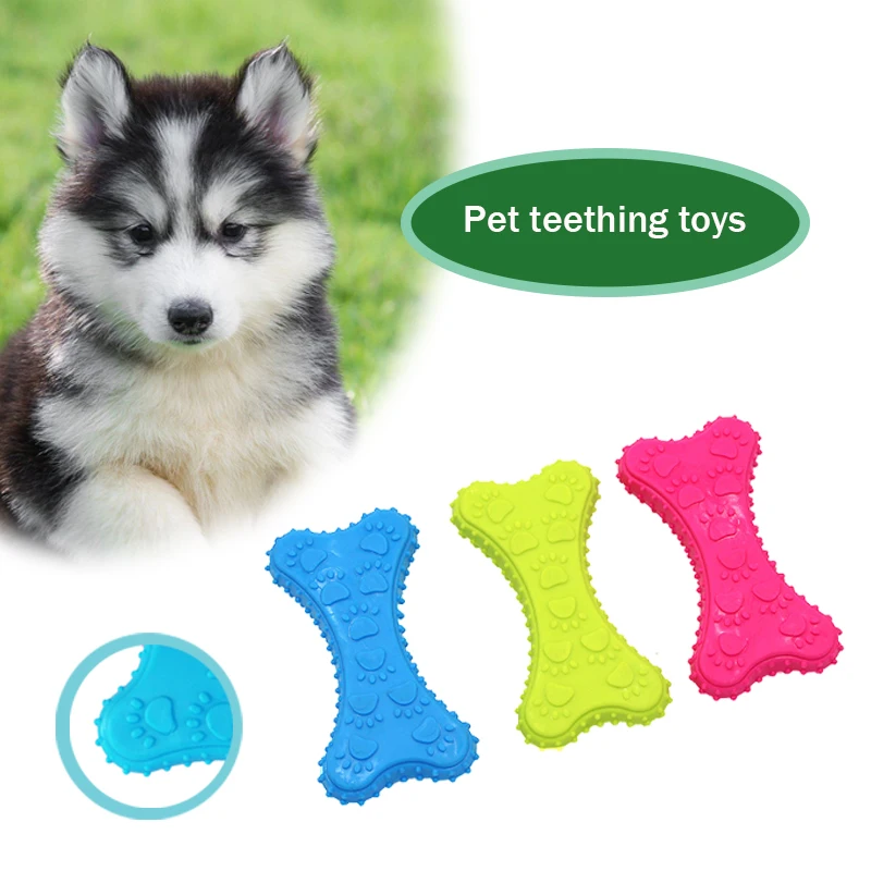 

TPR Dog Toys Bite Resistant Chew Toys Puppy Molar Teeth Cleaning Stick Interactive Teddy Toy Ball Dog Training