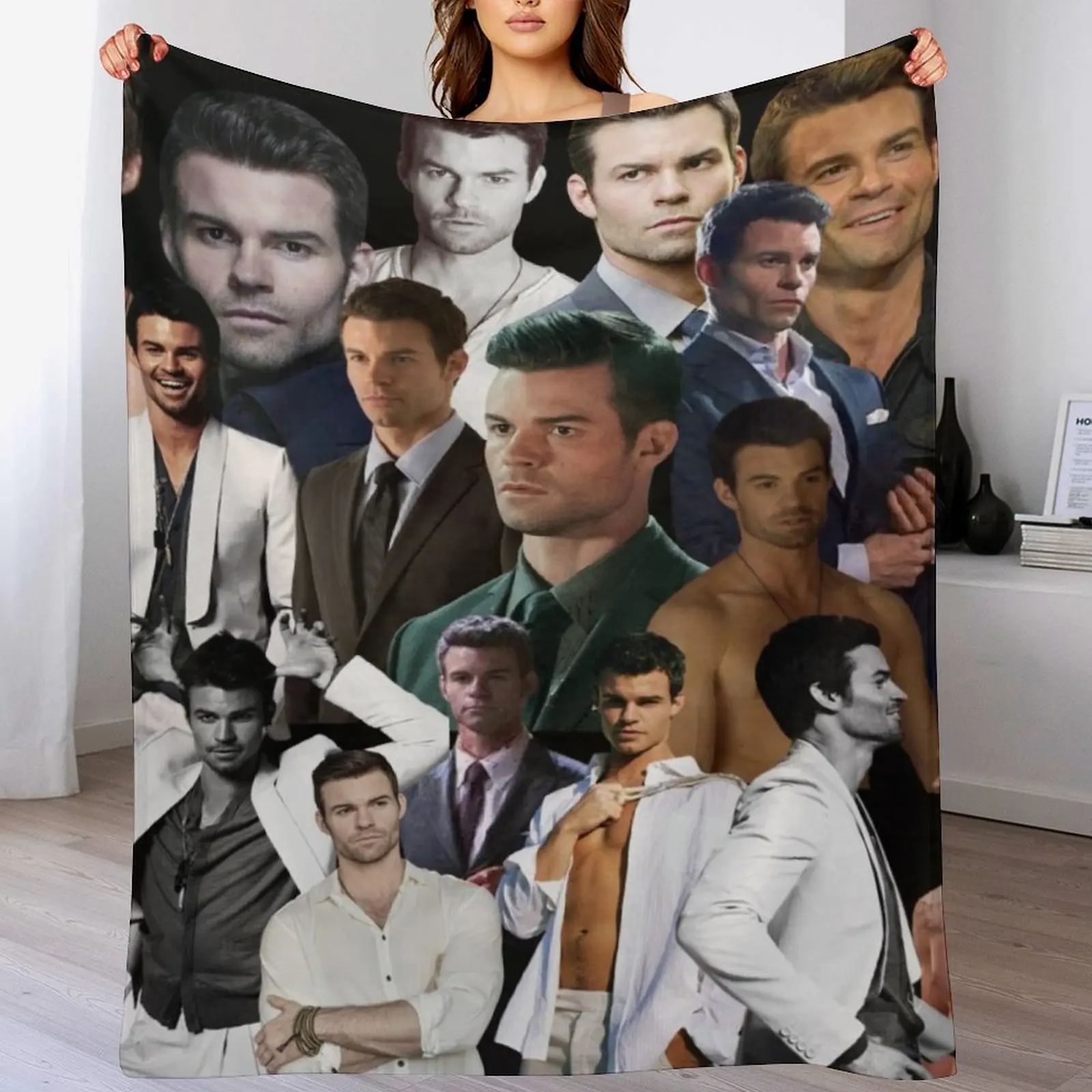 

Daniel Gillies - Elijah Mikaelson photo collage Throw Blanket Travel Luxury St Blankets