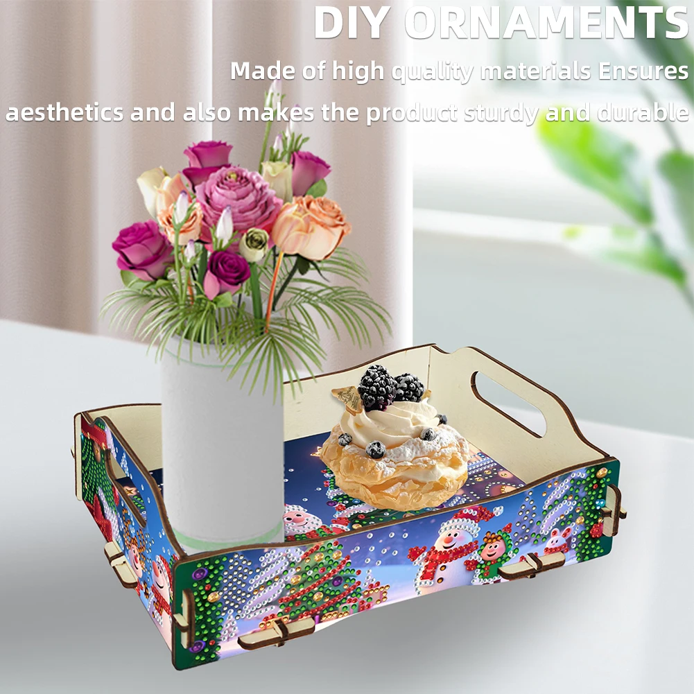 

Поднос для кофейного столика с ручкой, 5D алмазная вышивка «Рождественская елка», сделай сам