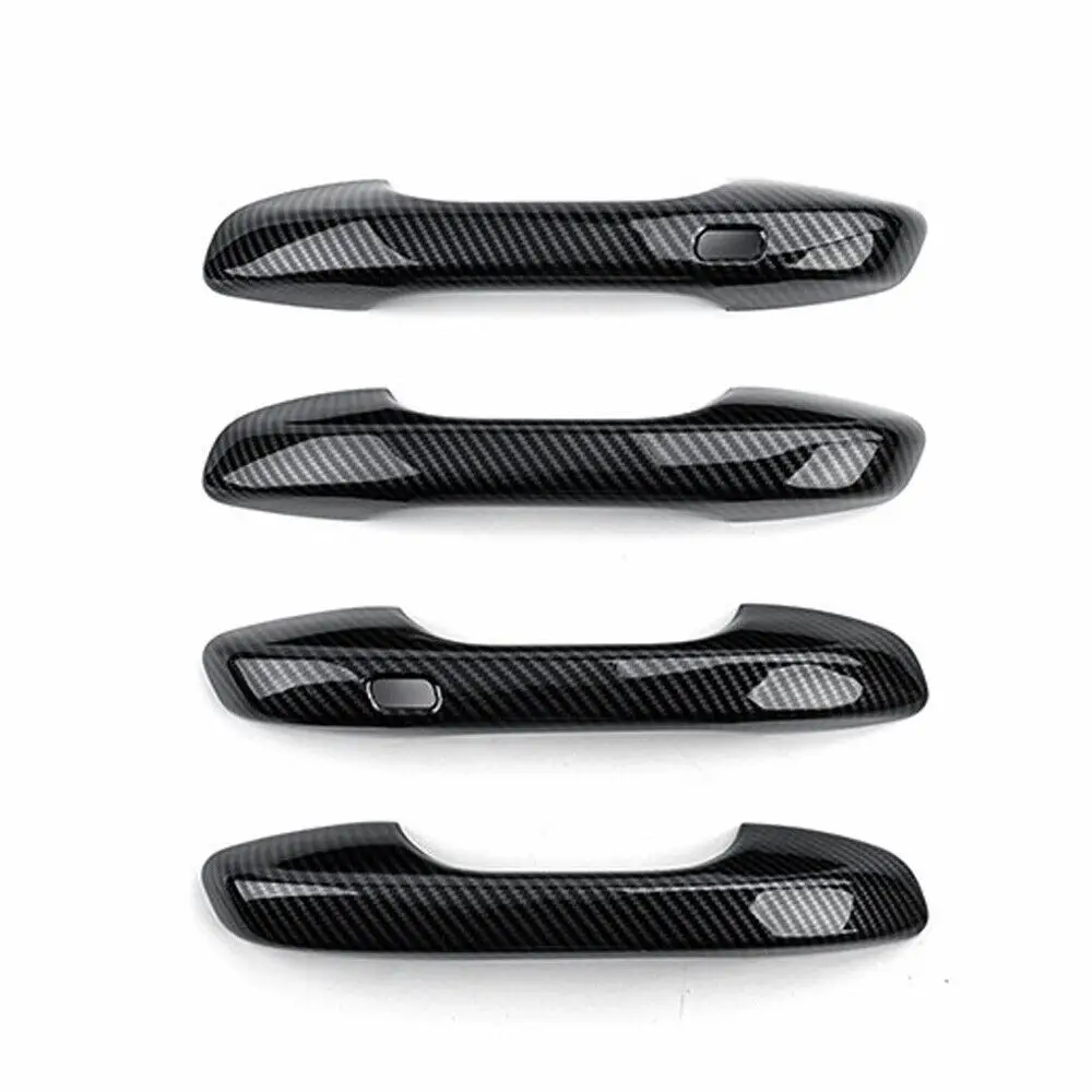 Para Kia Sorento MQ4 2020 2021 2022 2023 manija de puerta Exterior de fibra de carbono de coche moldura de cuenco cubierta embellecedora pegatina accesorios de decoración