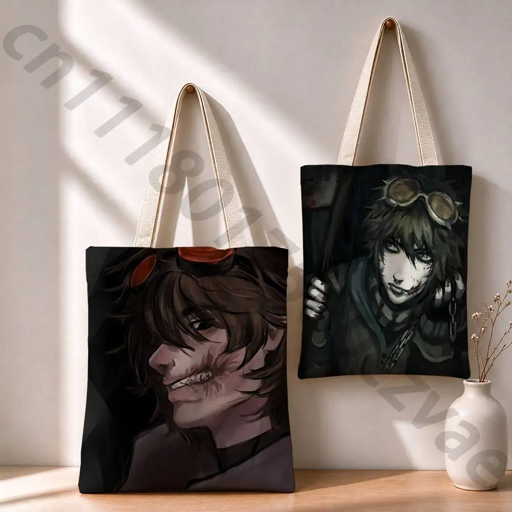 Creepypasta Ticci Toby Reusable Fashionable Backpack Multifunctional Handbag Canvas Shopping Bag