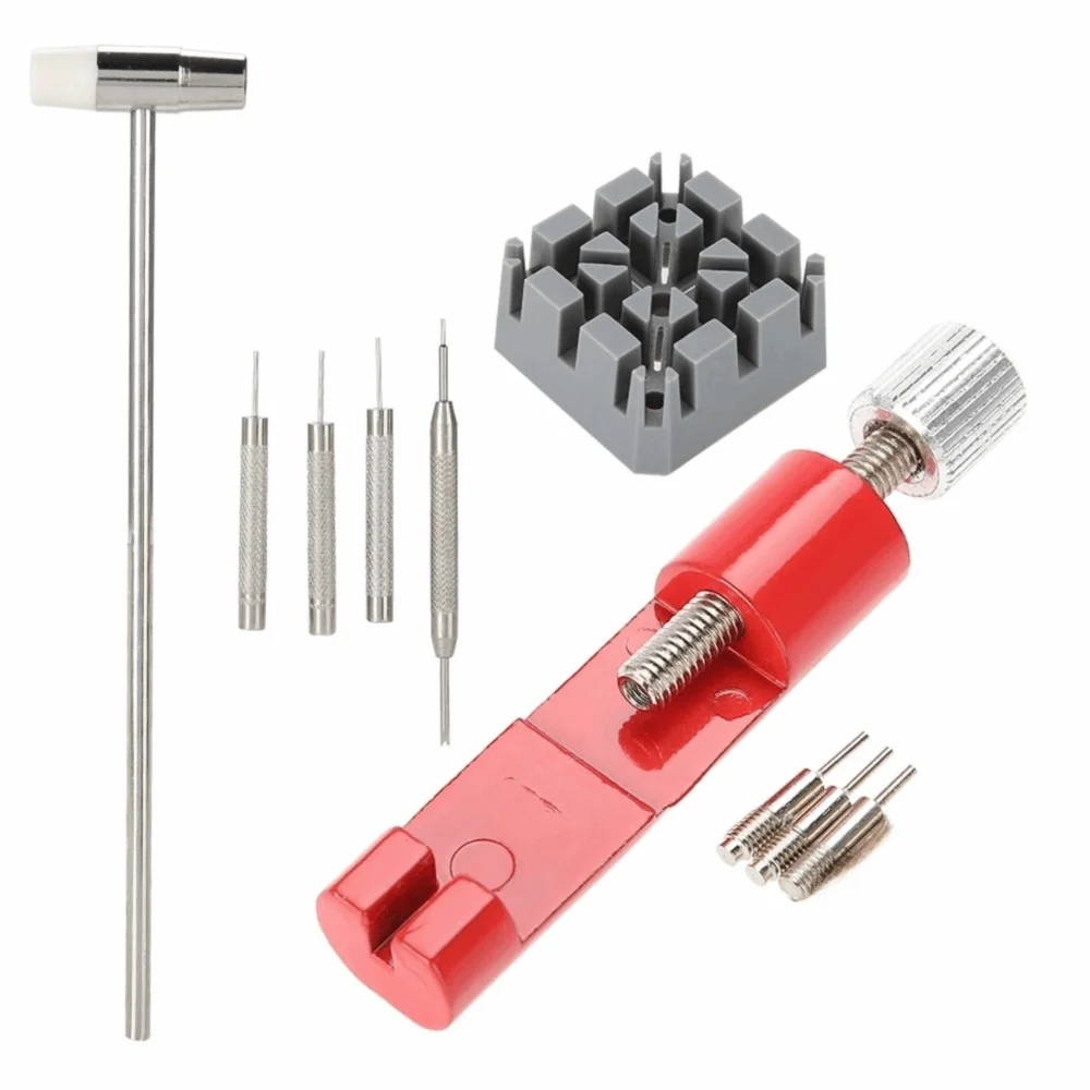 

10Pcs Steel Watch Repair Tool Set Red Various Combinations Strap Link Holder Wristwatch Kit Professional Watchmaking