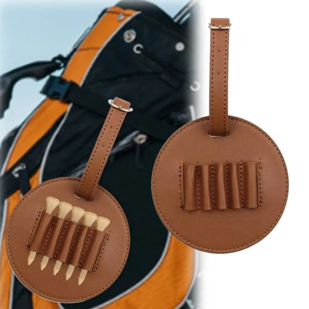 

New PU Leather Golf Tee Bag 5 Slots Black Brown Golf Belt Clip Sports Accessories Tees Holder Organizer for Golf Professions