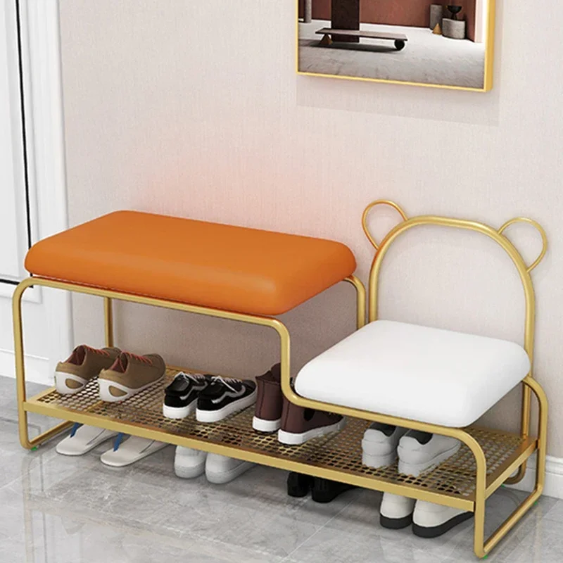 Nordic Ultra Narrow Entryway Shoe Bench with Built-in Shoe Rack Modern Space Saving Shoe Cabinet for Home Hallway Organization