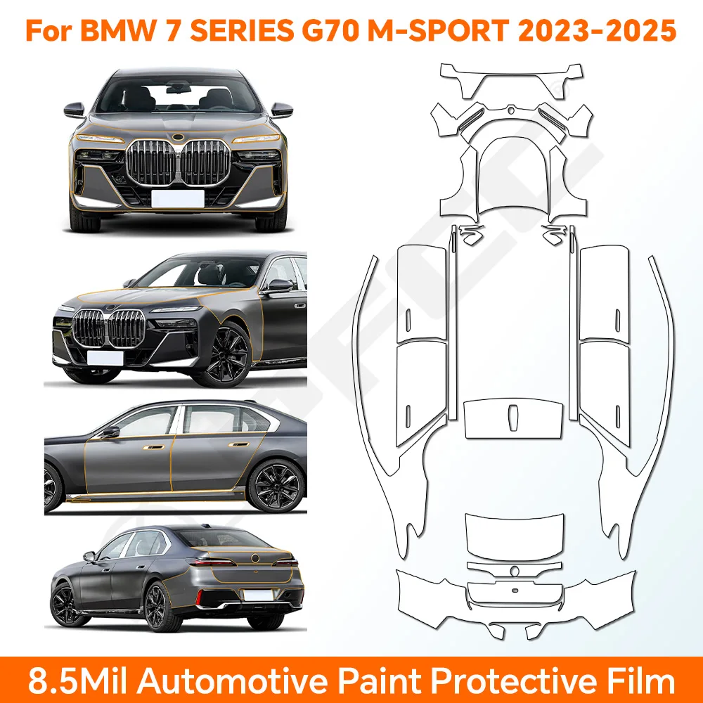 

For BMW 7 Series G70 M Sport 2023 PPF TPU Pre-cut Paint Protection Film Anti-Scratch Invisible Clear Resistant Car Wrap Film