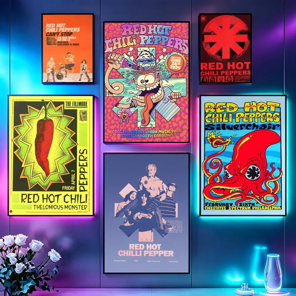 Band Red Hot Chili PeppersS Poster Poster Sci Fi Cyberpunk HD Self Adhesive Wall Print Futuristic Home Game Room Decor Gift