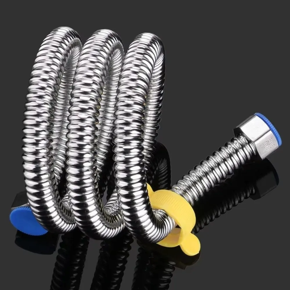 Silicone Gasket Plumbing Hose Corrugated Non-slip Installation Bathroom Heater Connector with Wrench Pipeline Protection