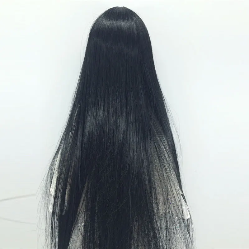 1/3 1/4 1/6 1/8 1/12 BJD sd  doll wig black high temperature fiber heat resistant wire long straight bangs doll hair