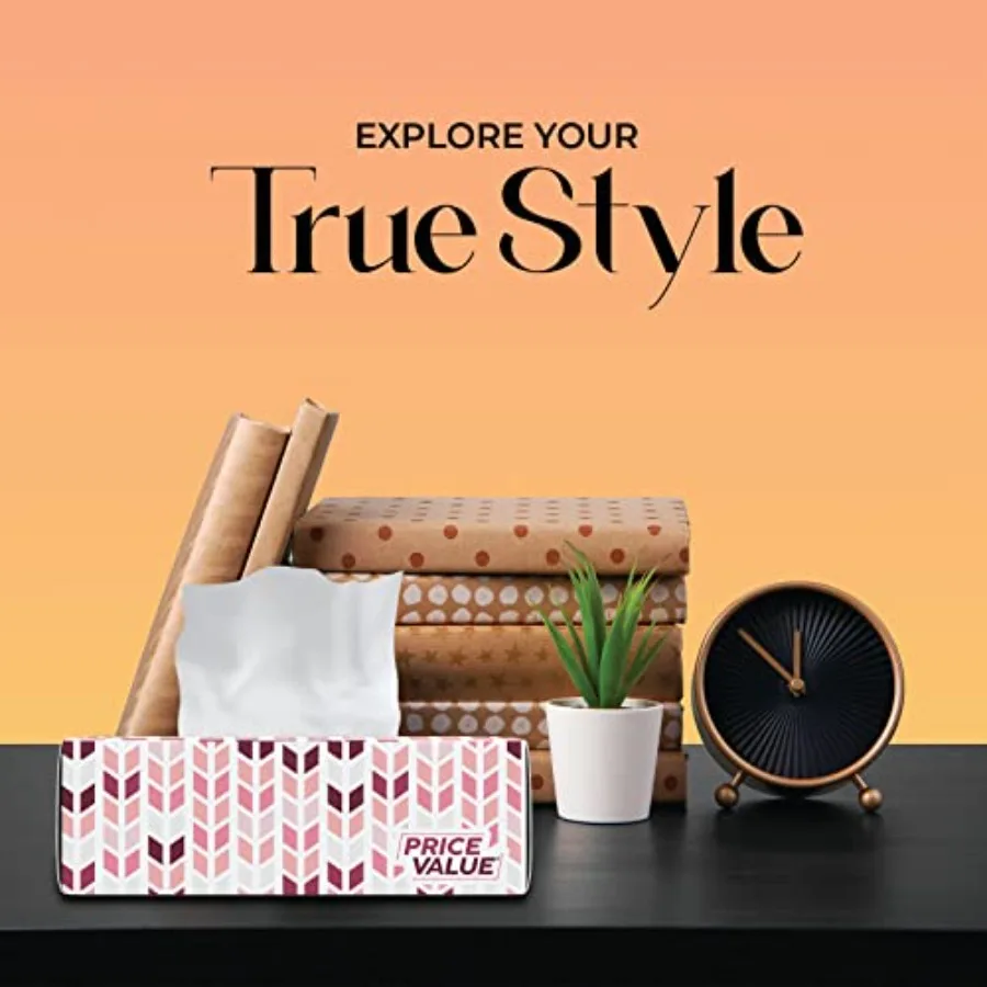 Коробки для салфеток для лица, 230 листов в коробке, 8 коробок премиум-класса, мягкие, нежные и прочные в стильной коробке для повседневного использования в домашнем офисе